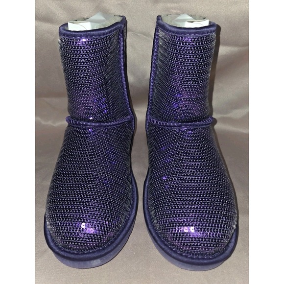 UGG Shoes - UGG Australia Sparkle Purple Sequin Pull On Boots Limited Edition Women's 4